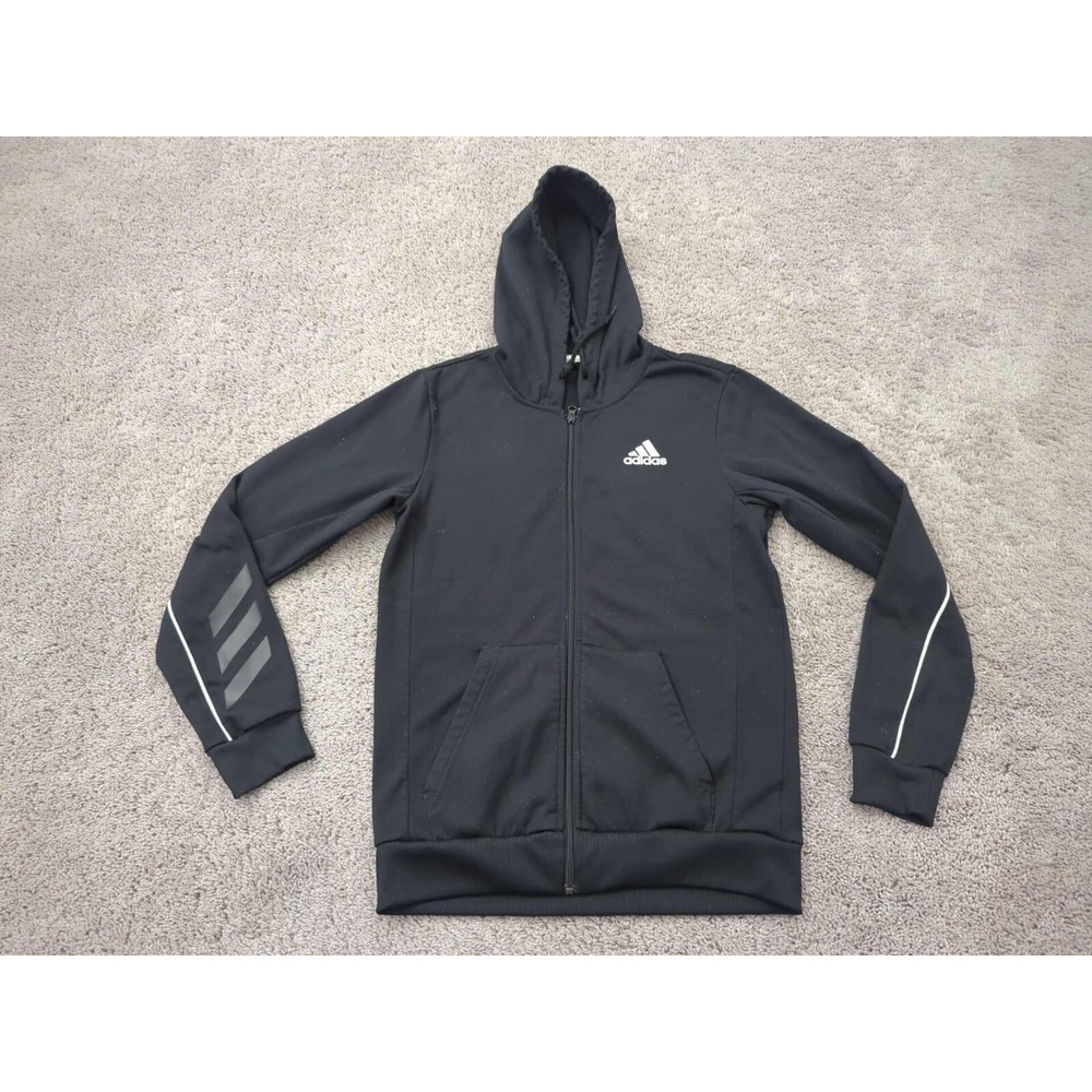 Adidas Full‎ Zip Hoodie Mens Small Black adidas Basketball Club Climawarm